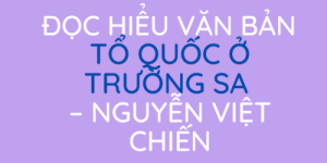 Đọc hiểu văn bản Tổ quốc ở Trường Sa – Nguyễn Việt Chiến