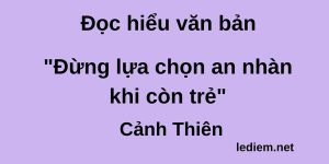 Đọc hiểu Đừng lựa chọn an nhàn khi còn trẻ