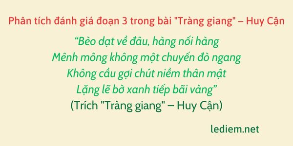 Phân tích khổ 3 Tràng giang – Huy Cận