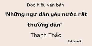 Đọc hiểu Những ngư dân yêu nước rất thường dân