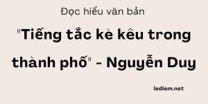 Đọc hiểu Tiếng tắc kè kêu trong thành phố