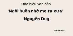 ngồi buồn nhớ mẹ ta xưa ; trắc nghiệm ngồi buồn nhớ mẹ ta xưa