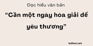 Đọc hiểu Cần một ngày hòa giải để yêu thương