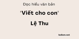 Đọc hiểu Viết cho con Lệ Thu, Đọc hiểu Viết cho con