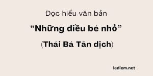 Đọc hiểu Những điều bé nhỏ