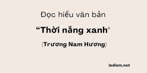 Đọc hiểu Thời nắng xanh