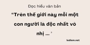 Đọc hiểu Trên thế giới này mỗi một con người là độc nhất vô nhị