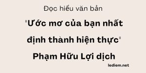 Đọc hiểu Ước mơ của bạn nhất định thành hiện thực