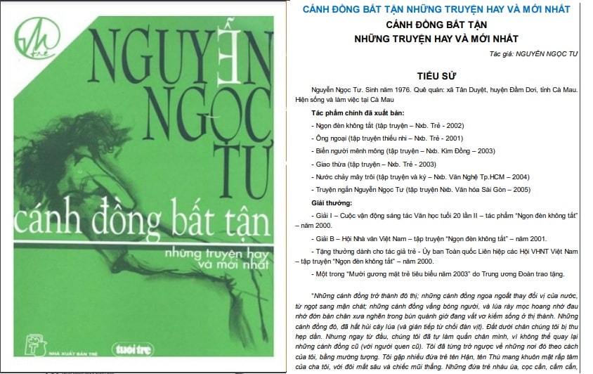 Cánh đồng bất tận ; trắc nghiệm cánh đồng bất tận ; đọc hiểu cánh đồng bất tận ;