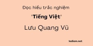 đọc hiểu tiếng việt ; trắc nghiệm tiếng việt lưu quang vũ