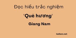 quê hương giang nam ; trắc nghiệm quê hương giang nam ; đọc hiểu quê hương giang nam