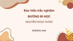 đường đi học ; đường đi học đọc hiểu ; đường đi học trắc nghiệm ; đường đi học nguyễn ngọc hưng