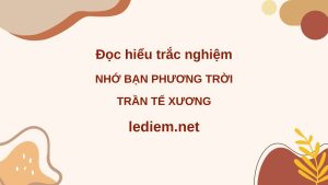 Nhớ bạn phương trời ; đọc hiểu nhớ bạn phương trời ; trắc nghiệm nhớ bạn phương trời