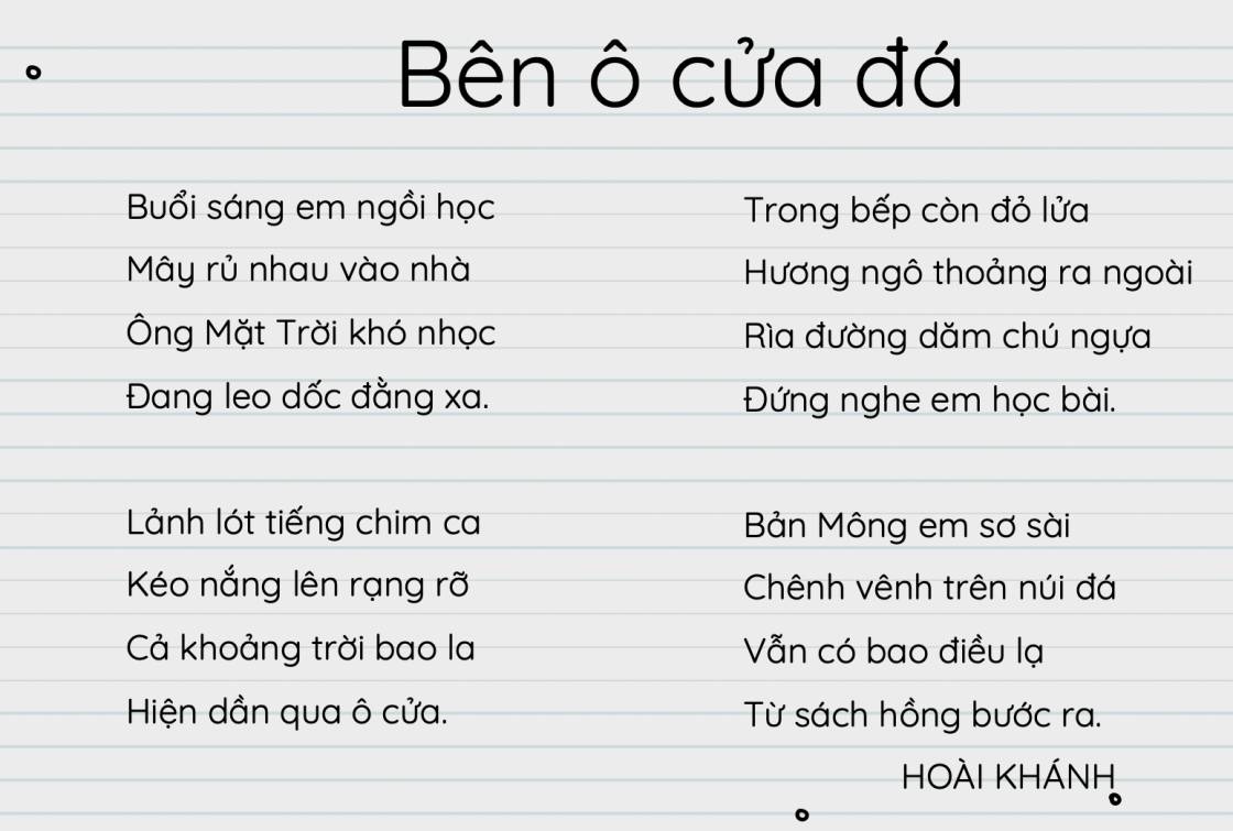 bên ô cửa đá ; đọc hiểu bên ô cửa đá ; trắc nghiệm bên ô cửa đá