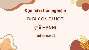 đưa con đi học ; đưa con đi học tế hanh ; đọc hiểu đưa con đi học ; trắc nghiệm đưa con đi học