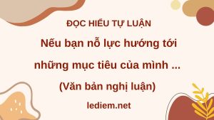 nếu bạn nỗ lực hướng tới mục tiêu của mình ; đọc hiểu nếu bạn nỗ lực hướng tới mục tiêu của mình