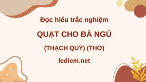 quạt cho bà ngủ ; đọc hiểu quạt cho bà ngủ ; trắc nghiệm quạt cho bà ngủ