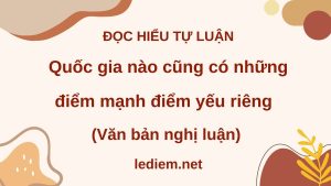 quốc gia nào cũng có những điểm mạnh điểm yếu riêng ; đọc hiểu quốc gia nào cũng có những điểm mạnh điểm yếu riêng