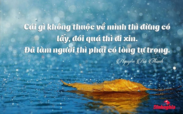 lòng tự trọng ; Ý nghĩa của lòng tự trọng ; Nghị luận về ý nghĩa của lòng tự trọng ; Vai trò của lòng tự trọng