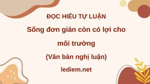 đọc hiểu sống đơn giản ; sống đơn giản còn có lợi cho môi trường