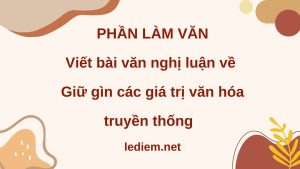 văn hóa truyền thống ; giữ gìn các giá trị văn hóa truyền thống ; nghị luận giữ gìn bản sắc văn hóa dân tộc ; nghị luận giữ gìn văn hoá dân tộc