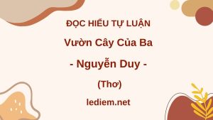 vườn cây của ba nguyễn duy ; đọc hiểu vườn cây của ba ; đọc hiểu vườn cây của ba nguyễn duy