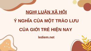 ý nghĩa của một trào lưu của giới trẻ hiện nay 