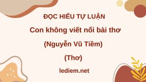 con không viết nổi bài thơ ; đọc hiểu con không viết nổi bài thơ ; đọc hiểu con không viết nổi bài thơ nguyễn vũ tiềm