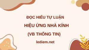 hiệu ứng nhà kính ; đọc hiểu hiệu ứng nhà kính