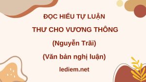 thư cho vương thông ; đọc hiểu thư cho vương thông