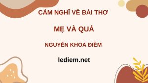 cảm nghĩ về bài thơ mẹ và quả ; cảm nhận về bài thơ mẹ và quả ; cảm xúc về bài thơ mẹ và quả 