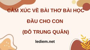 cảm xúc về bài thơ bài học đầu cho con ; cảm nhận về bài thơ bài học đầu cho con ; cảm nghĩ về bài thơ bài học đầu cho con 