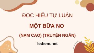 đọc hiểu một bữa no ; một bữa no đọc hiệu tự luận