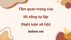 tầm quan trọng của lối sống tự lập ; vai trò lối sống tự lập ; nghị luận về tính tự lập