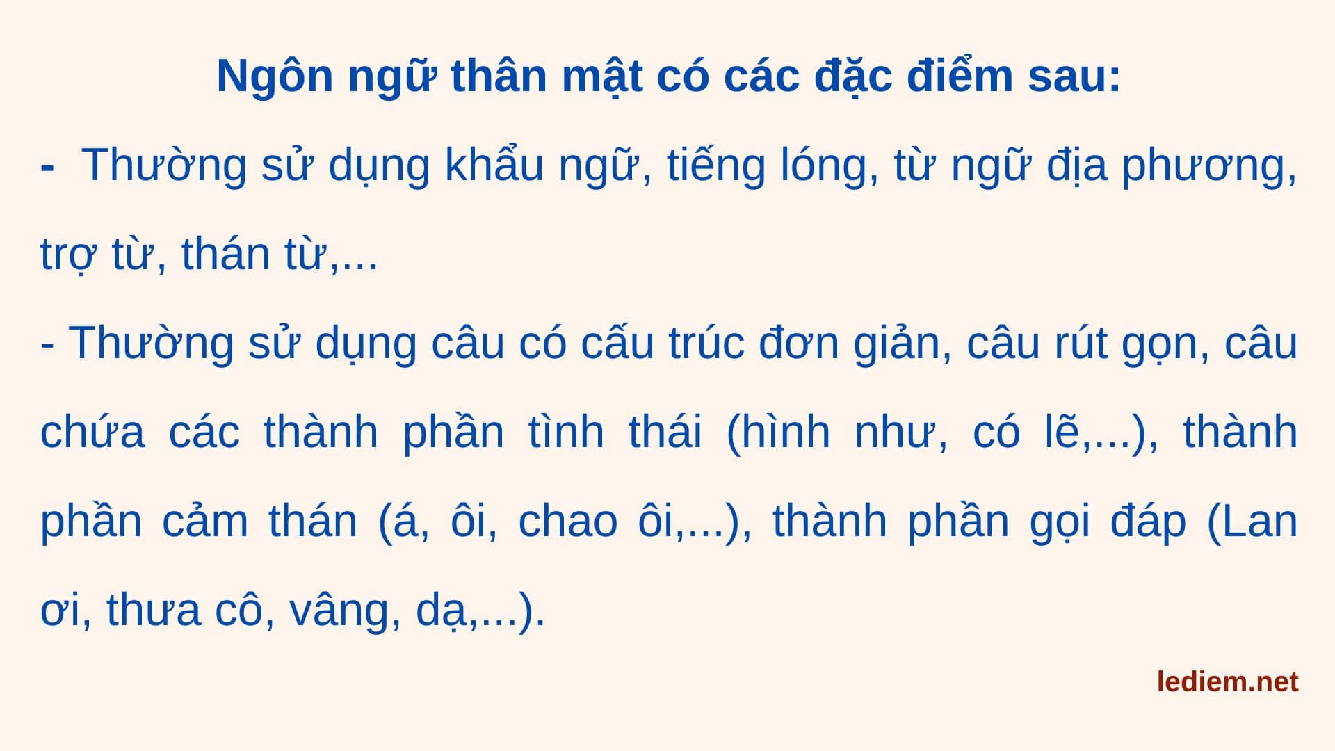 đặc điểm cơ bản của ngôn ngữ thân mật ; soạn bài đặc điểm cơ bản của ngôn ngữ thân mật ; soạn bài đặc điểm cơ bản của ngôn ngữ thân mật chân trời sáng tạo