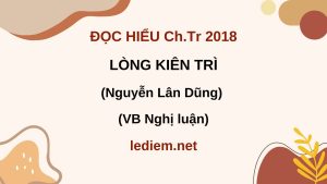 Lòng kiên trì ; đọc hiểu lòng kiên trì