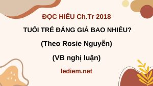 đọc hiểu tuổi trẻ đáng giá bao nhiêu