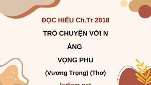 trò chuyện với nàng vọng phu ; đọc hiểu trò chuyện với nàng vọng phu