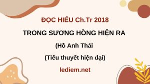 trong sương hồng hiện ra ; đọc hiểu trong sương hồng hiện ra